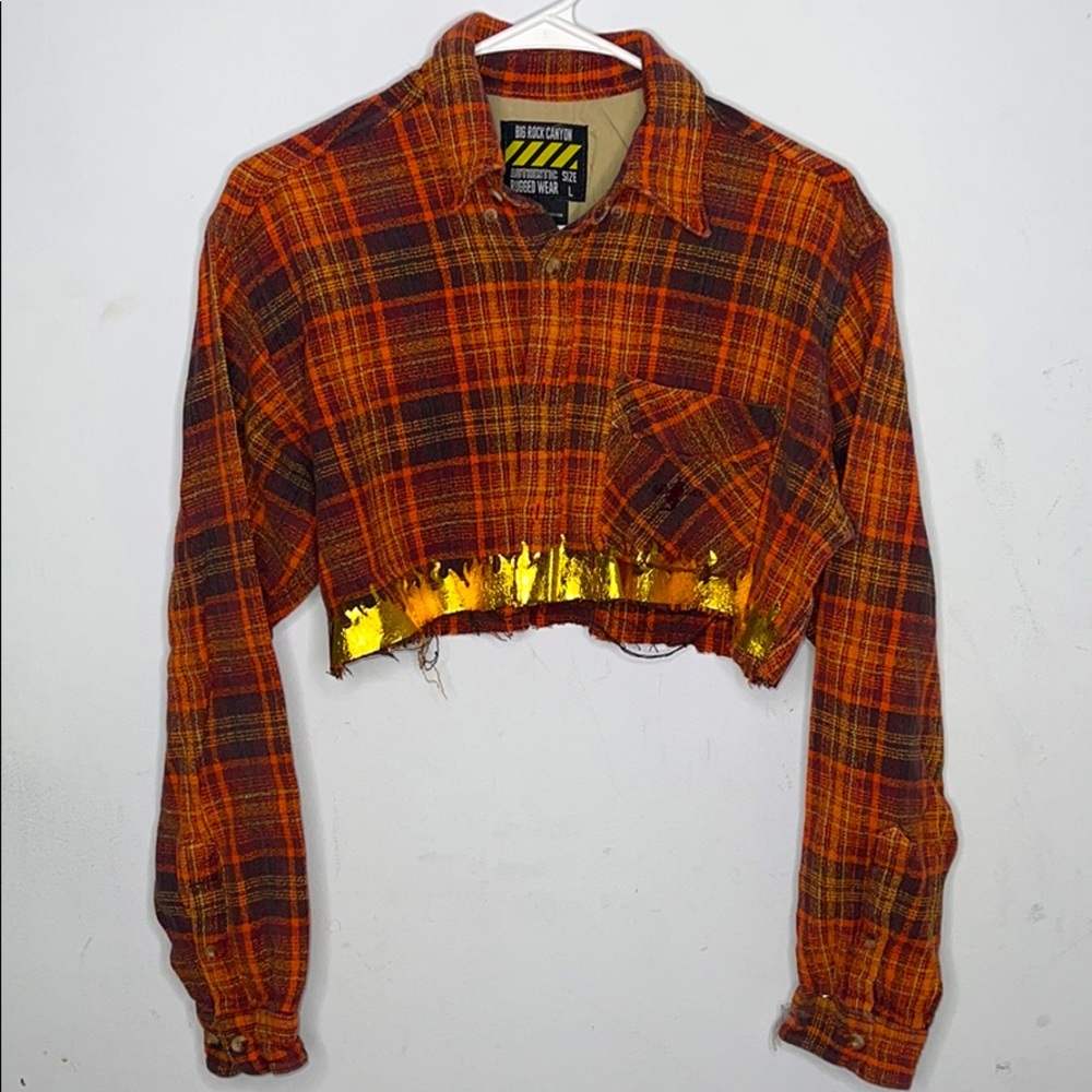Distressed Flame flannel